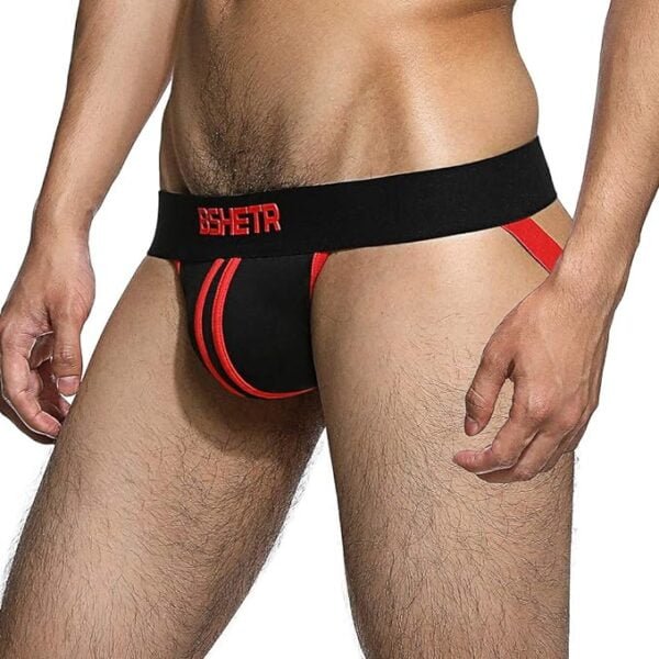 BSHETR Jockstrap (Pack 4) algodón con Tiro Bajo Cintura Elástica