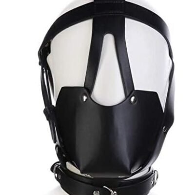 Mascara Mordaza Cuero Negro