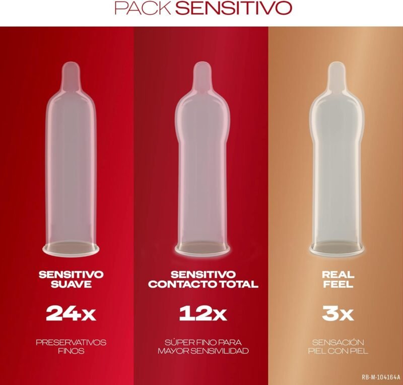 DUREX Pack Preservativos Sensitivo Suave + Sensitivo Contacto Total + Real Feel Sin Latex - Imagen 7