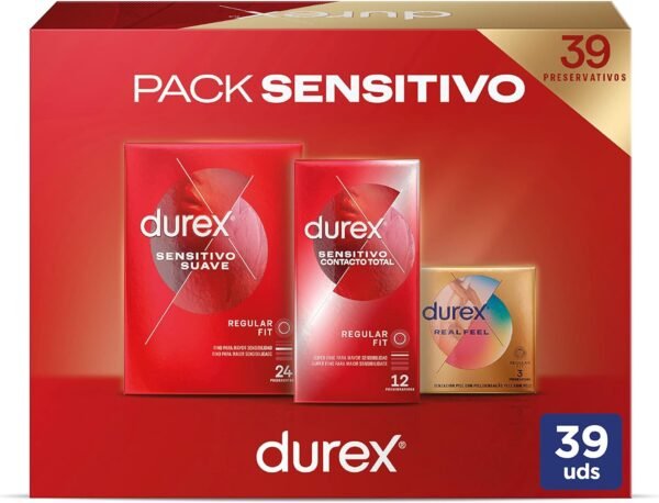 DUREX Pack Preservativos Sensitivo Suave + Sensitivo Contacto Total + Real Feel Sin Latex