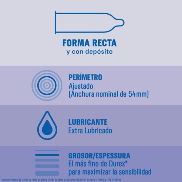 DUREX Preservativos Invisible Extra Lubricado