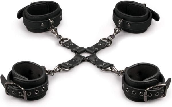 EasyToys Fetish Collection Conjunto de cuatro Esposas y hogtie para BDSM