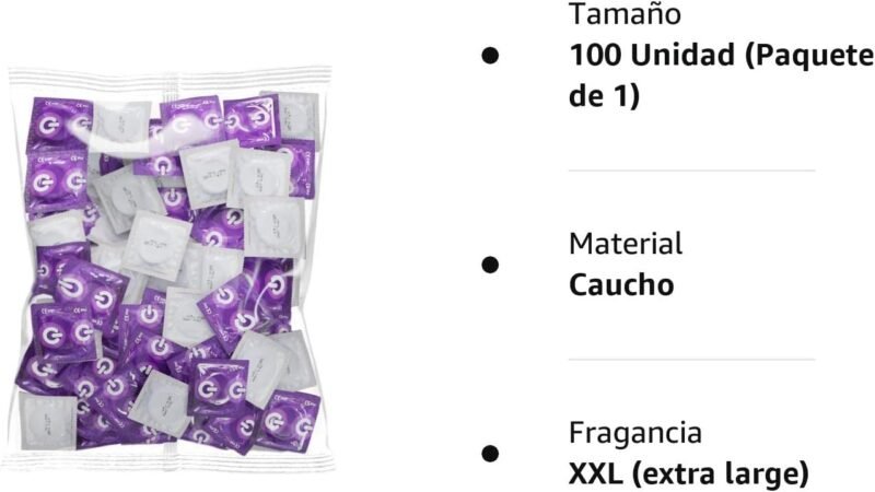 ON) Condones XXL Silicona Preservativos veganos Pack 100 unidades