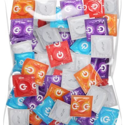 ON) Mix de Condones I 100 unidades I Condones Premium 7 tipos y tamaños con aroma a fresa - plátano - chocolate