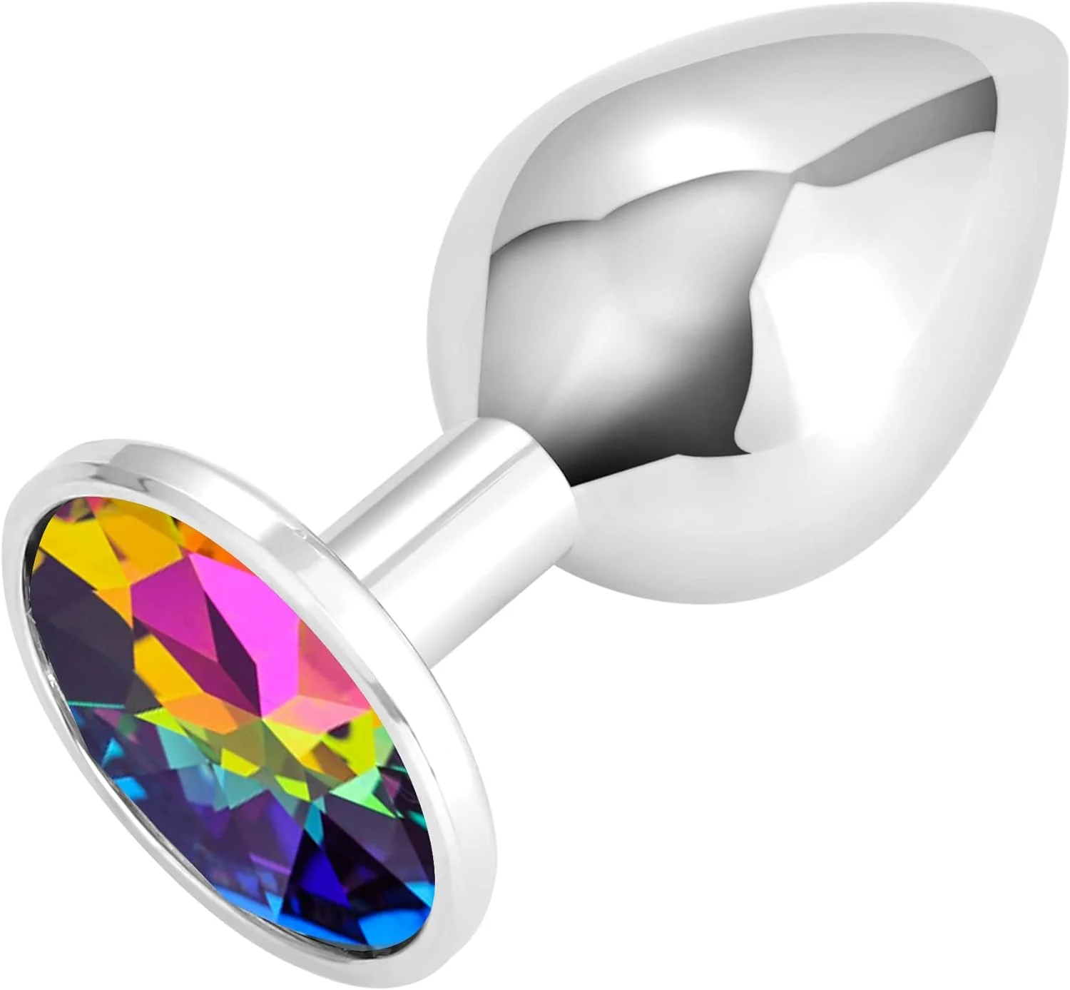 Plug Anal Metálico Butt Plug Cristal Rainbow 3 Tamaños Juego Plugs Anales Vistoso - Imagen 5