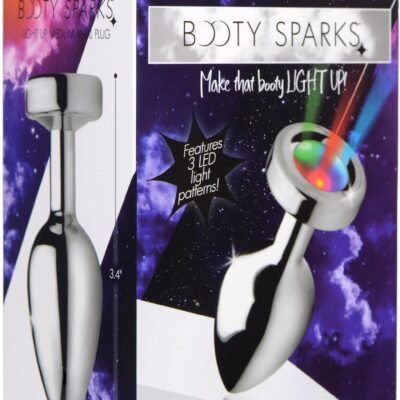 Tapón Anal Mediano Butt Plug con Luz Plug Anal Metálico Plata